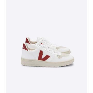 Veja V-10 CWL Men's Shoes White/Red | NZ 282JPQ